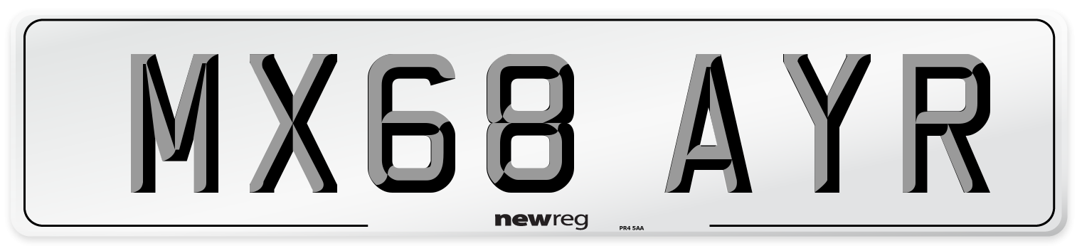 MX68 AYR Number Plate from New Reg